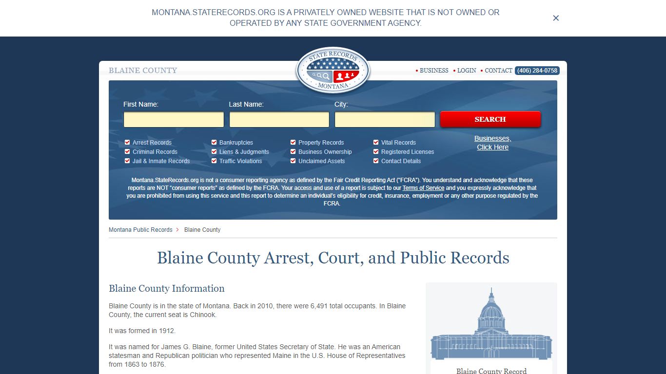 Blaine County Arrest, Court, and Public Records